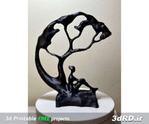 دانلود طرح سه بعدی مجسمه درخت و دخترک