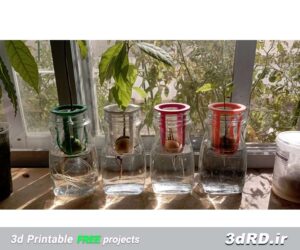 دانلود طرح سه بعدی ظرف شیشه ای برای نگهداری دانه گیاه