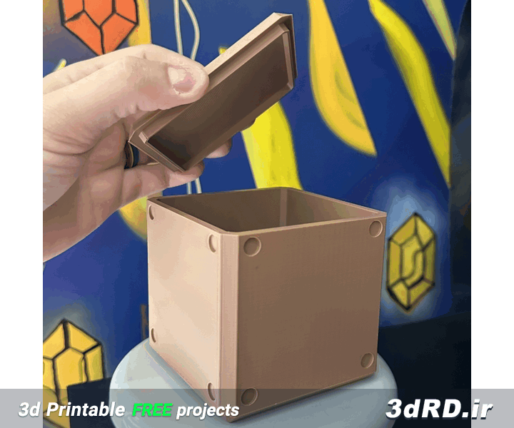 دانلود طرح سه بعدی جعبه کوچک درب دار