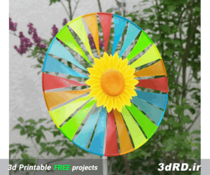 دانلود طرح سه بعدی چرخ بادی رنگارنگ