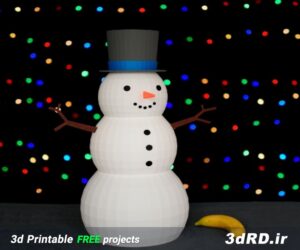 دانلود طرح سه بعدی آدم برفی تزئینی برای کریسمس