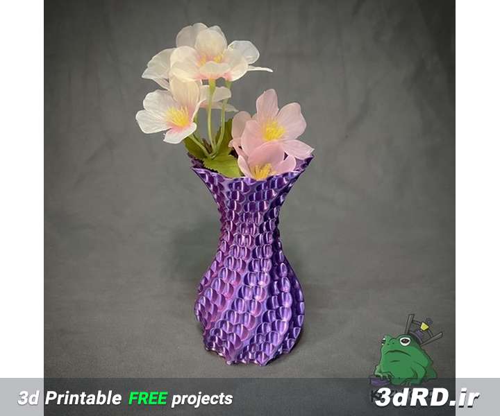 دانلود طرح سه بعدی گلدان مارپیچ دکوری