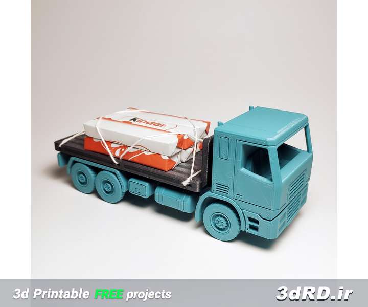 دانلود طرح سه بعدی کامیون آبی رنگ اسباب بازی