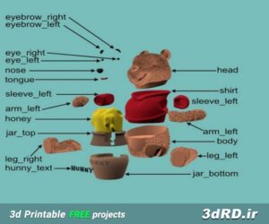 دانلود طرح سه بعدی شخصیت کارتونی خرس پو