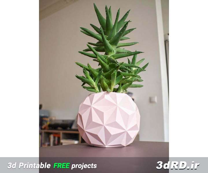 دانلود طرح سه بعدی گلدان /گلدان چندضلعی/گلدان مدرن/گلدان ژئودزیک