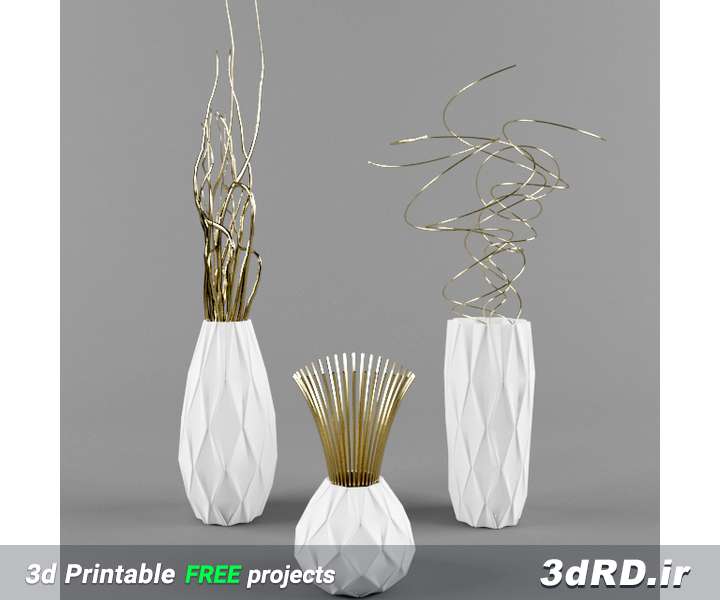 دانلود طرح سه بعدی گلدان/گلدان تزئینی/گلدان هندسی شکل/گلدان با طرح مشبک