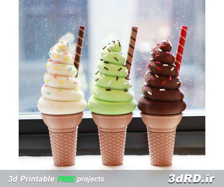 دانلود طرح سه بعدی ظرف بستنی/ظرف مینی بستنی شکل/ظرف بستنی اسکوپی