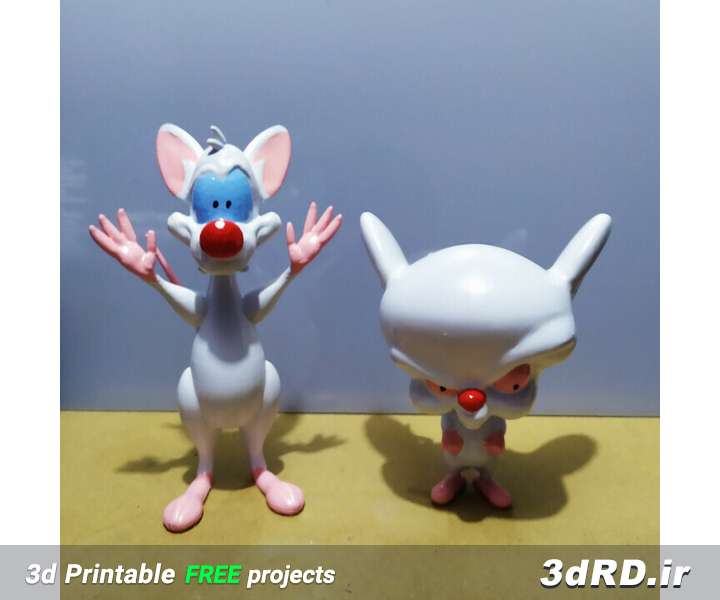 دانلود طرح سه بعدی مجسمه عروسکی/مجسمه پینکی و برین/موش عروسکی