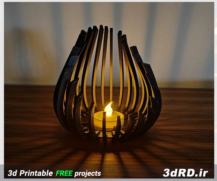 دانلود طرح سه بعدی شمع مدرن/جای شمع/رومیزی