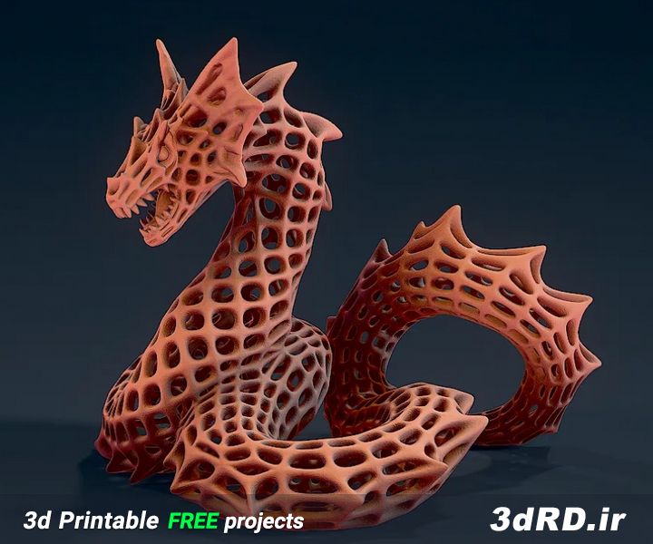 دانلود طرح سه بعدی مجسمه بالستیک اژدها/رو میزی
