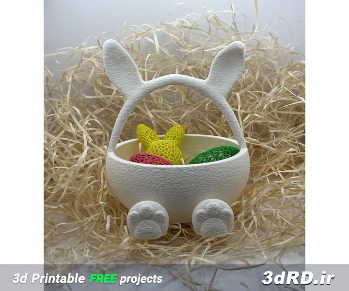 دانلود طرح سه بعدی سبد خرگوش عید پاک/سبد طرح خرگوش عید پاک