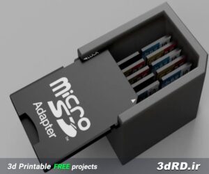دانلود طرح سه بعدی نگهدارنده کارت SD/نگهدارنده کارت SD سه بعدی