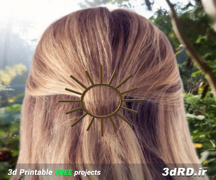 دانلود طرح سه بعدی سنجاق موی خورشید/سنجاق مو سه بعدی/سنجاق مو