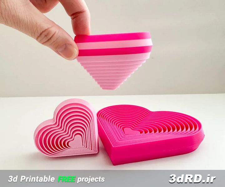 دانلود طرح سه بعدی فیجت لایه ای قلب/اسباب بازی فیجت لایه ای قلب