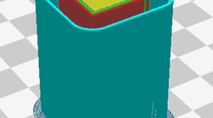 3. نمونه ای از یک سپر کششی (فیروزه ای) در اطراف یک قسمت (قرمز و زرد)